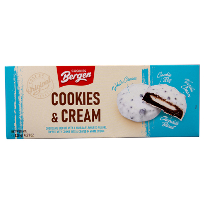 Galletas Dulce Sabor Cookies And Cream Bergen Cookies 128 Gr 