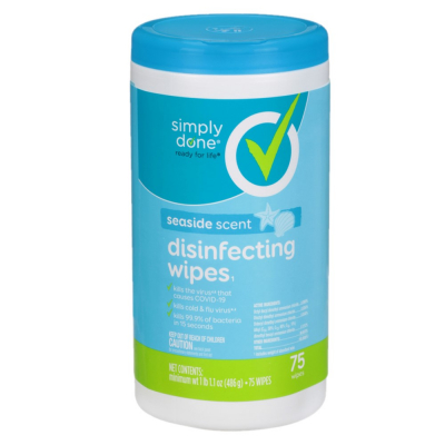Wipes Desinfectantes Fragancia Costera Simply Done 75 Und/Paq