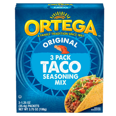 Sazón Para Taco Ortega 3 Paq/Und 3 Onz