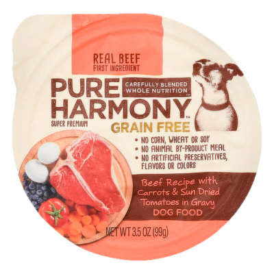 Comida Para Perros De Res Con Zanahoria y Tomate Pure Harmony 3.5 Onz