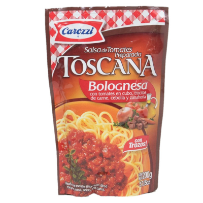 Salsa de Tomate Para Pasta Toscana Bolognesa Carozzi 200 Gr
