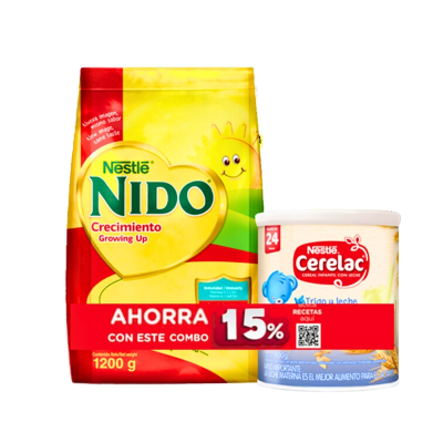 Nestlé Nido Crecimiento Bolsa 1.2 Gr + Cerelac 24M 400g
