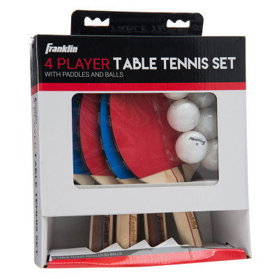 Set 4 Jugadores Ping Pong Raqueta + Malla + 6 Bolas Franklin 