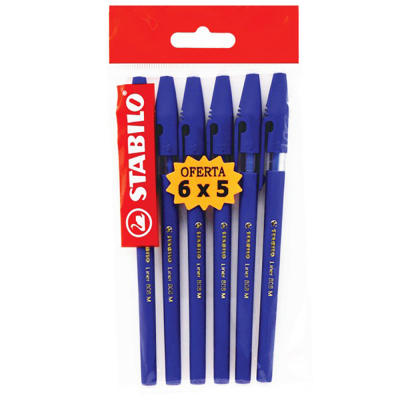 Bolígrafo Azul Liner 6x5 Stabilo 808