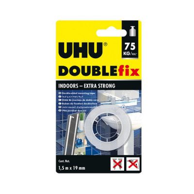 Double Fix Tape Uhu 1.5Mx19MM 75 Kg